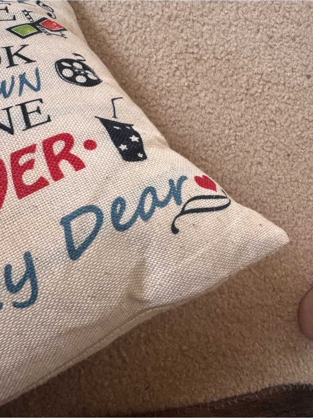 Romantic Text Print Throw Pillow - 